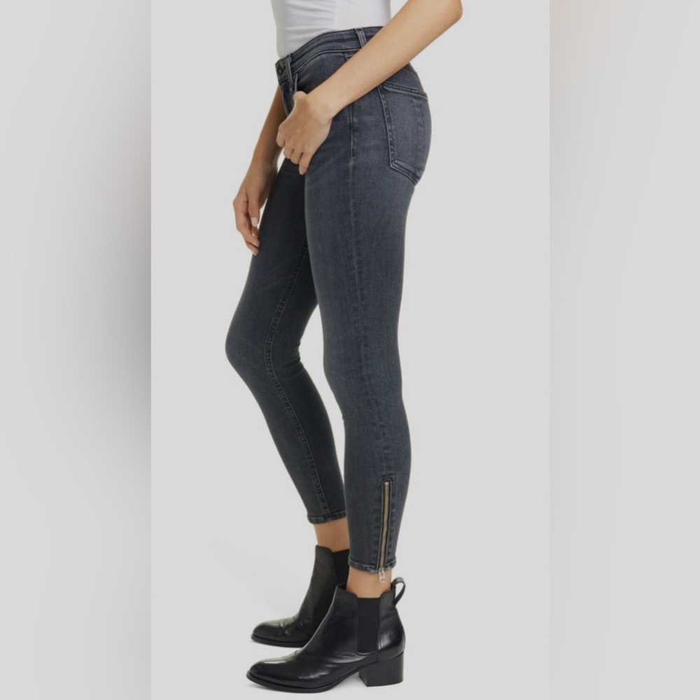 Rag & Bone Dark Grey Cate Mid-Rise Ankle Skinny Jeans